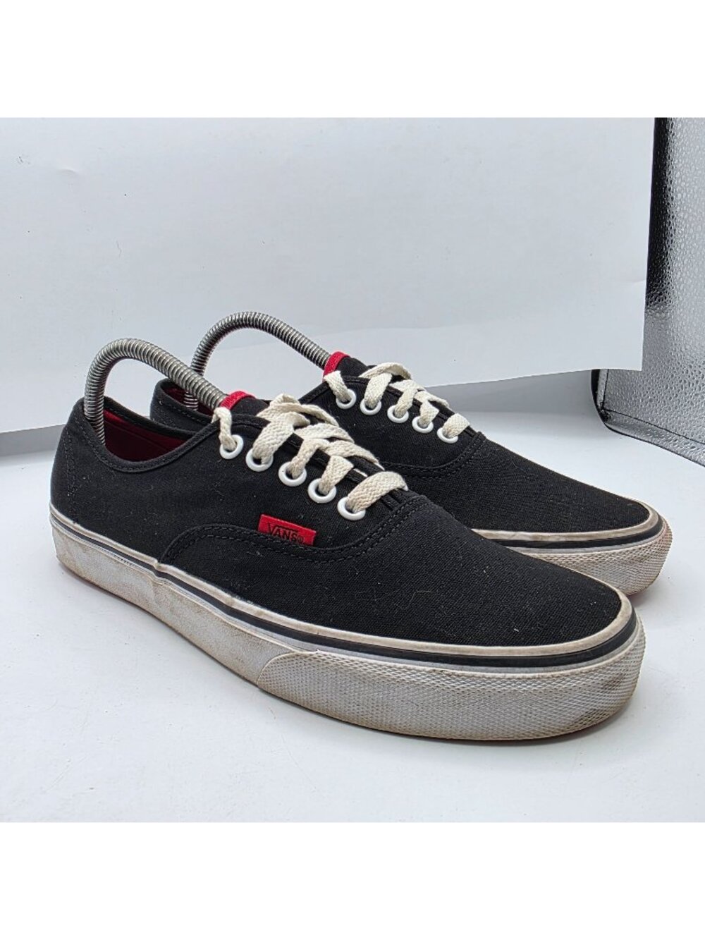 Vans Era Mens 8.5 Black Canvas Sneakers Casual Lace Up Low Top Shoes Casual